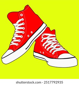 sneaker design casual sports shoes vector red