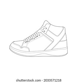 Sneaker Drawing Vector Line Art Sneaker Stock Vector (Royalty Free ...