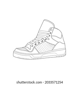 Sneaker Drawing Vector Line Art Sneaker Stock Vector (Royalty Free ...