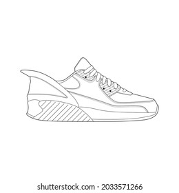 Sneaker Drawing Vector Line Art Sneaker Stock Vector (Royalty Free ...