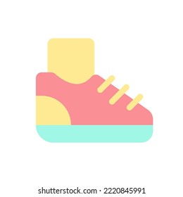 Sneaker flat color ui icon. Sport footwear. Running and jogging. Healthy habit. Active lifestyle. Simple filled element for mobile app. Colorful solid pictogram. Vector isolated RGB illustration