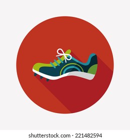 sneaker flat icon with long shadow,eps10