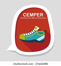 sneaker flat icon with long shadow,eps10
