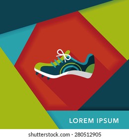 sneaker flat icon with long shadow,eps10