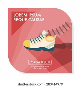 sneaker flat icon with long shadow,eps10