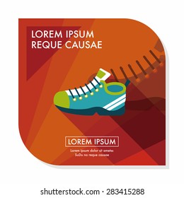 sneaker flat icon with long shadow,eps10