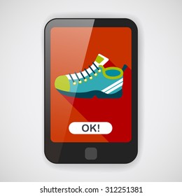 sneaker flat icon with long shadow,eps10