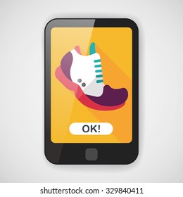sneaker flat icon with long shadow,eps10