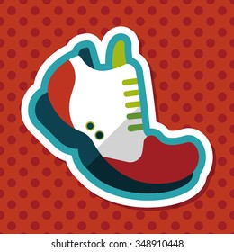 sneaker flat icon with long shadow,eps10