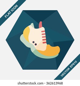 sneaker flat icon with long shadow,eps10