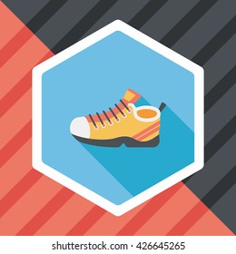 sneaker flat icon with long shadow,eps10