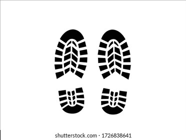 sneaker foot print deign vector Tracking track footprints human shoes shoe sole funny feet footsteps paws people silhouette follow vector hiking route steps sign foot Walks Walking banner health 