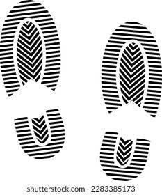 sneaker foot print deign vector Tracking track footprints human shoes icon on white background..eps
