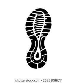 Sneaker footprint silhouette icon vector flat illustration design on white background.