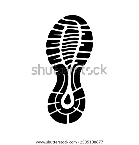 Sneaker footprint silhouette icon vector flat illustration design on white background.