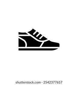Ícone de Sneaker Vetor de contorno preto e branco