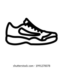 Sneaker Icon. Bold outline design with editable stroke width. Vector Illustration.