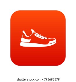 Sneaker icon digital red for any design isolated on white vector illustration