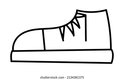 Sneaker icon Doodle Vector Illustration. Isolated on a white background. Element for label, merchandise, packaging, print, logo, book, coloring, showcase, website.