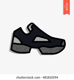 Sneaker icon. Flat thin line design.