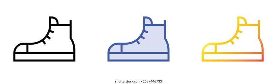 sneaker icon. Linear, Blue Fill and Gradient Style Design Isolated On White Background