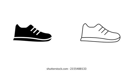 Symbol für Sneaker oder Logo einzeln auf Zeichen. Vektorgrafik.	