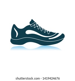 Sneaker Icon. Shadow Reflection Design. Vector Illustration.