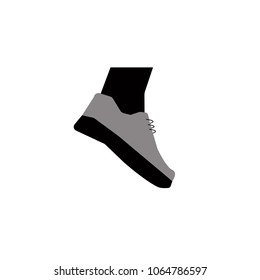 Sneaker icon. Shoes sign. Logo. Sport symbol. Fitness, gym and walking concept. Training concept. Flat design. Vector Illustration.