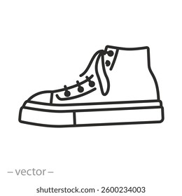 sneaker icon, shoes sneakers, thin line web symbol vector illustration eps10