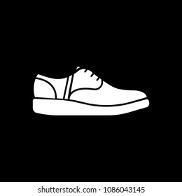 Sneaker icon. Silhouette Sneaker vector icon for web design isolated on black background