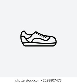 Sneaker icon in tree different line stroke sizes.