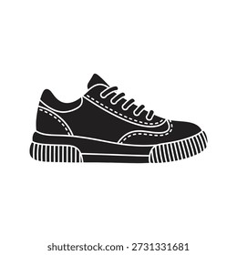 Sneaker icon vector illustration showing sport shoe running footwear athletic trainers fashion style casual walk gym rubber sole concept isolated white background design element