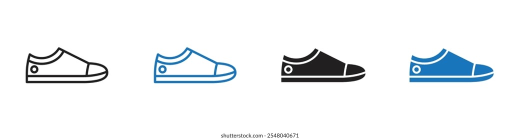 Sneaker icon Vector set outline