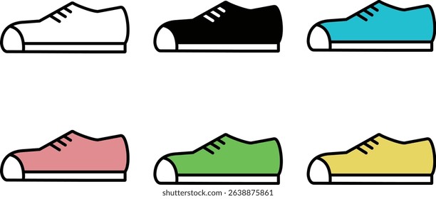 Sneaker icons in various color schemes