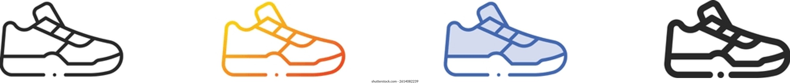 sneaker icon.Thin Linear, Gradient, Blue Stroke and bold Style Design Isolated On White Background