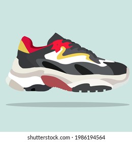 Sneaker illustrate outline template design