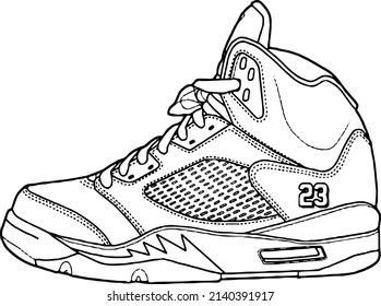 Sneaker Illustration Drawing Line Art Stock Vector (Royalty Free ...