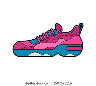 Sneaker isolated. Sneakers Sports shoes vector illustration