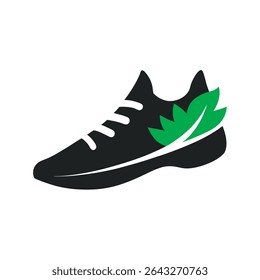 Sneaker Leaf Print Silhouette Vector