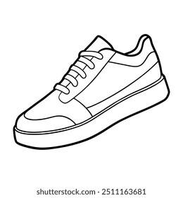 Sneaker Line Art Ilustración vectorial, este es un archivo editable.