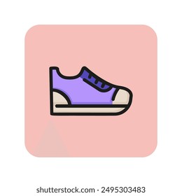 Sneaker line icon. Shoelaces, trainer, sportswear. Footwear concept. Can be used for topics like sports shop, fitness, active lifestyle