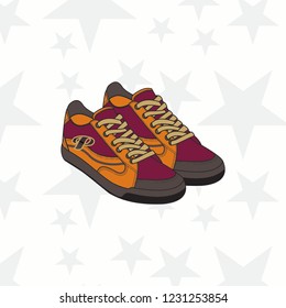 Sneaker for man or woman. trainer, running, casual, gym shoes. Sports accessory. - Vector