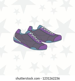 Sneaker for man or woman. trainer, running, casual, gym shoes. Sports accessory. - Vector