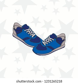 Sneaker for man or woman. trainer, running, casual, gym shoes. Sports accessory. - Vector