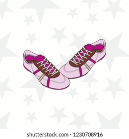 Sneaker for man or woman. trainer, sport shoes. Sports accessory. - Vector