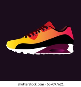 Sneaker on background, vector illustration