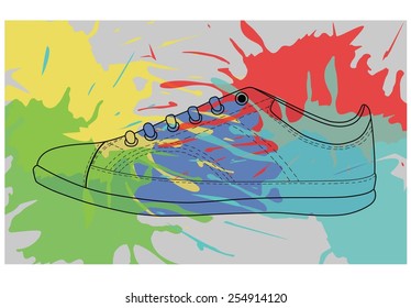 sneaker on the blot background