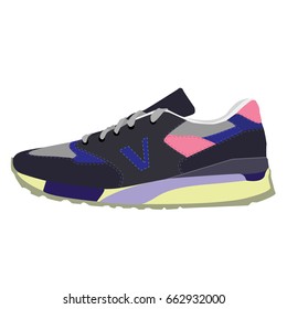 Sneaker on white background, vector illustration