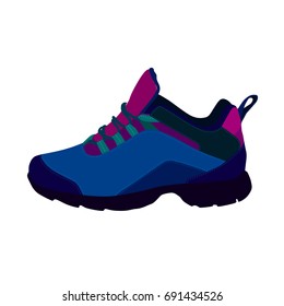 Sneaker on white background, vector illustration