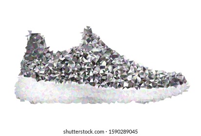 Sneaker on white. Vector polygon illustration